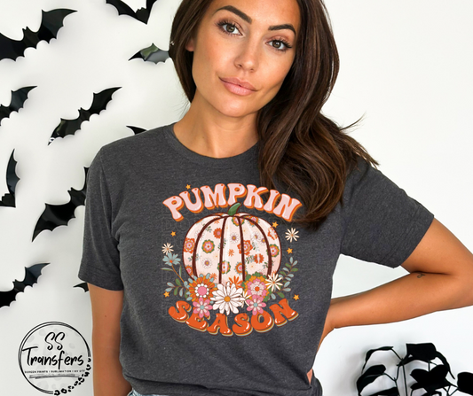 Floral Pumpkin Season DTF Transfer