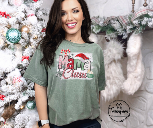 Mama Claus Candy Canes DTF Transfer