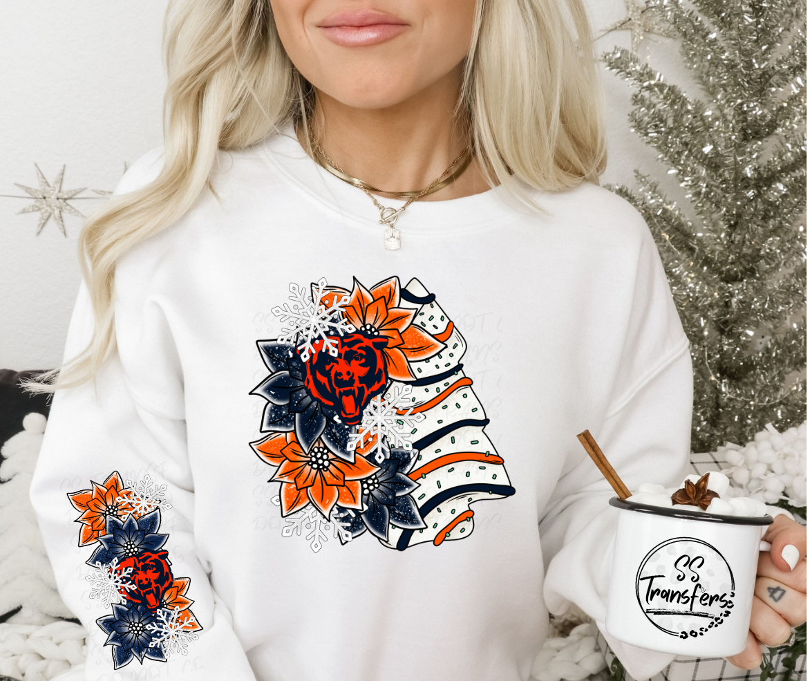 Christmas Cake Floral Pro Teams (All Pro Avail) DTF Transfer