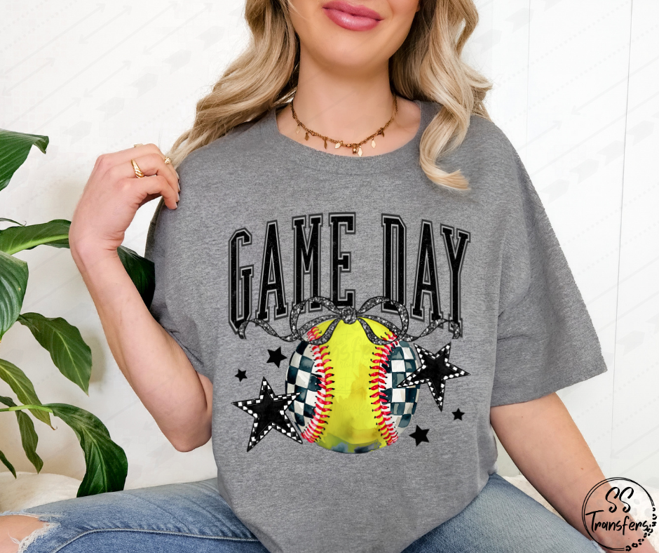 Softball/Baseball Gameday Stars and Checks DTF Transfer
