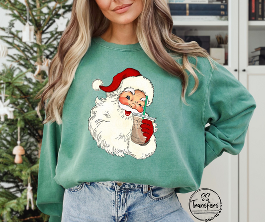 Vintage Santa and Drinks (Multiple Options) DTF Transfer
