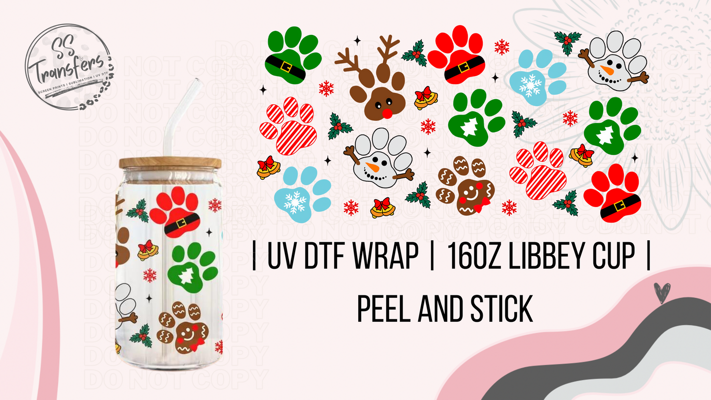 Christmas Paws Libbey UV Wrap