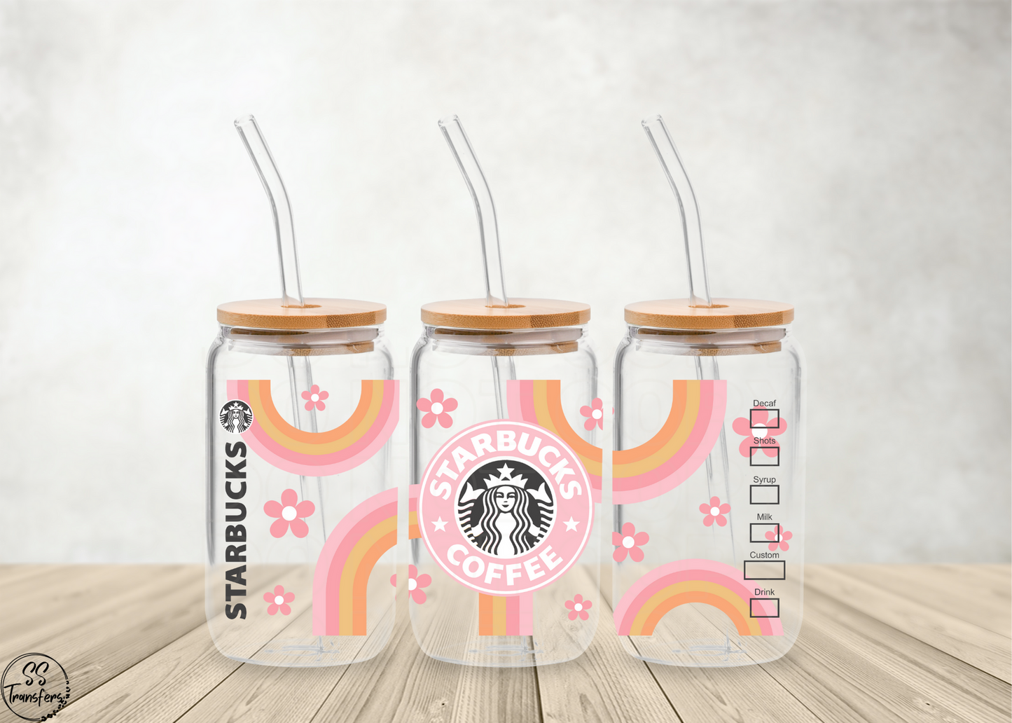 Retro Starbs (Multiple Colors) Libbey UV Wrap
