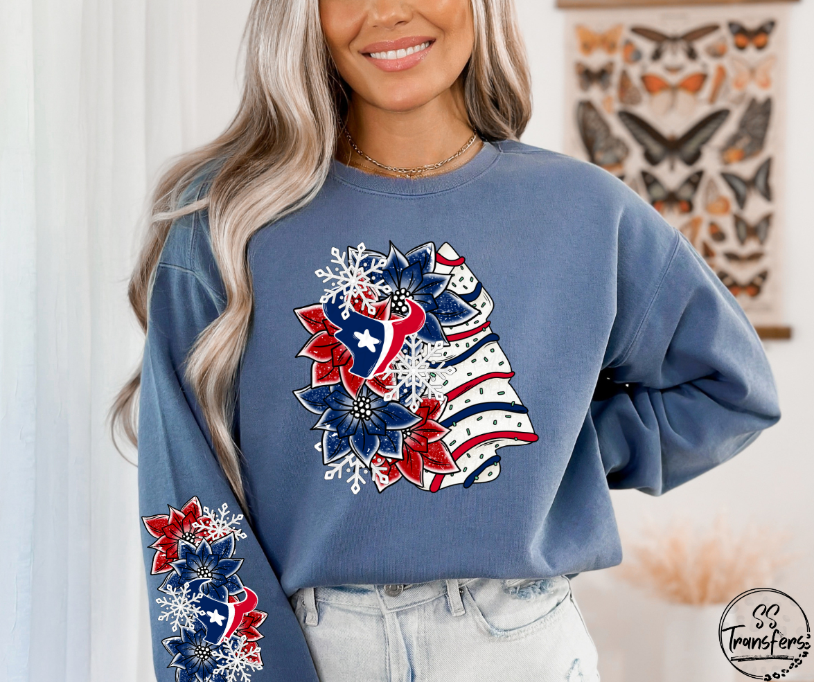 Christmas Cake Floral Pro Teams (All Pro Avail) DTF Transfer