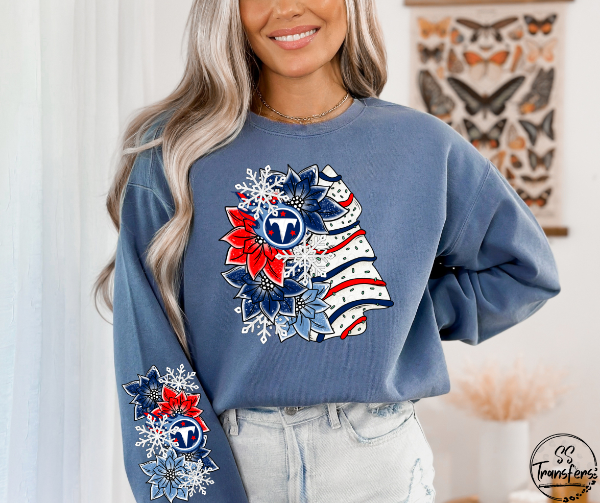 Christmas Cake Floral Pro Teams (All Pro Avail) DTF Transfer