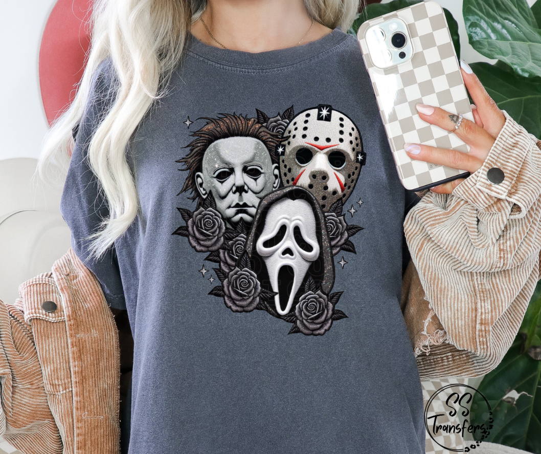 Scary Guys Faux Embroidered (Multiple Choices) DTF Transfer
