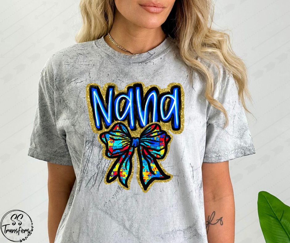 Puzzle Piece Bow Autism Names (Multiple Choices) DTF Transfer