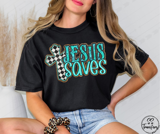 Jesus Saves DTF Transfer