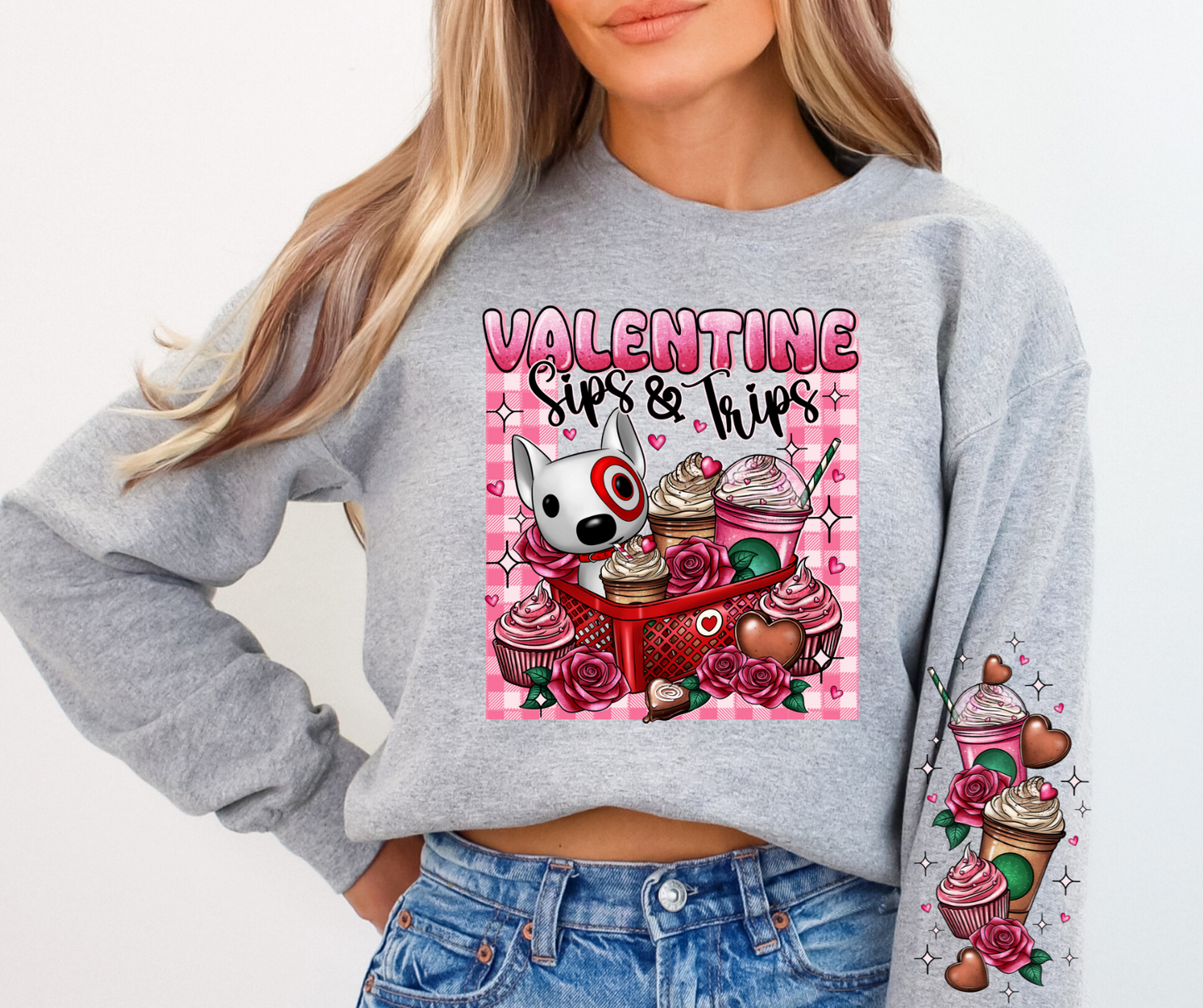 Valentine Sips and Trips (w/sleeve option) DTF Transfer