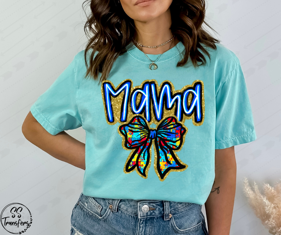 Puzzle Piece Bow Autism Names (Multiple Choices) DTF Transfer