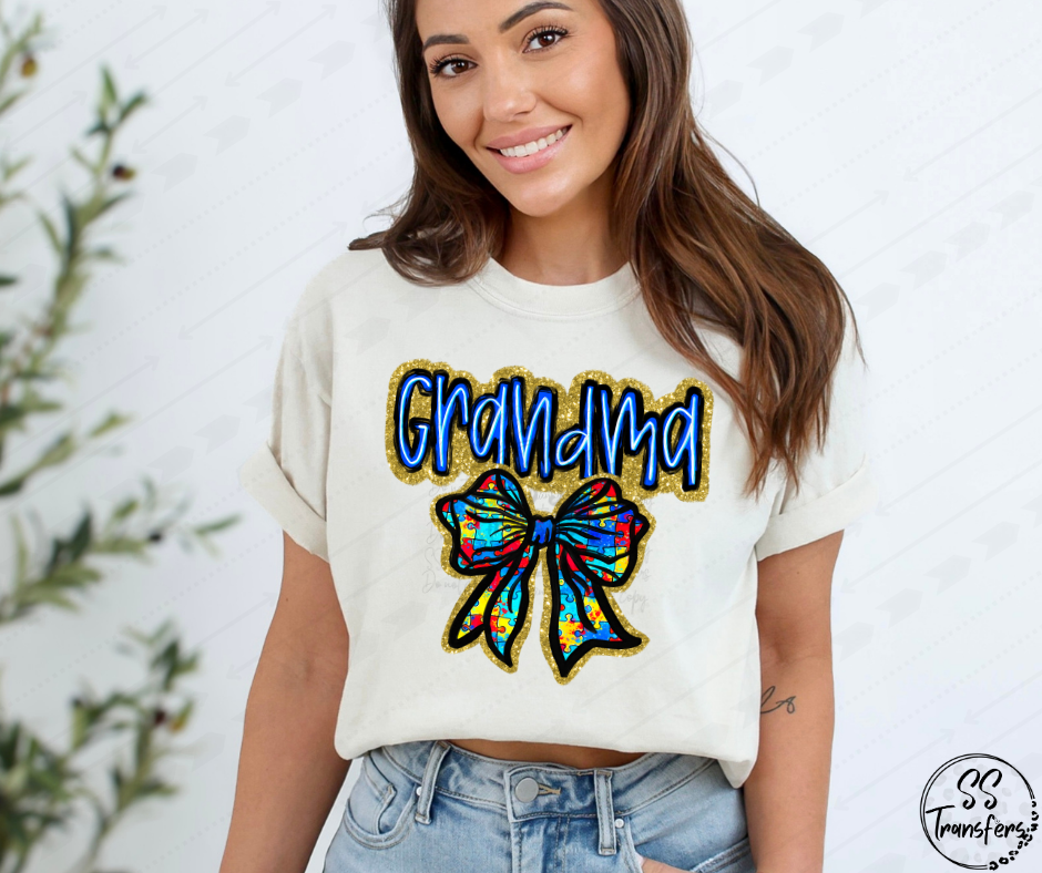 Puzzle Piece Bow Autism Names (Multiple Choices) DTF Transfer