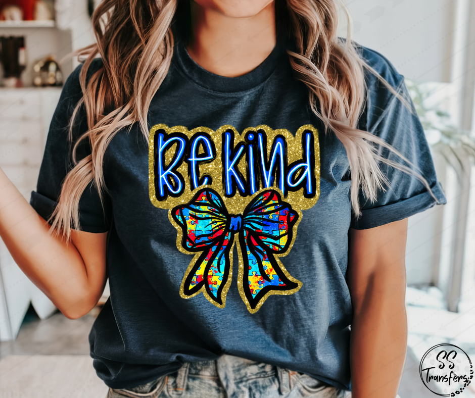 Be Kind Bow Autism (Multiple Choices) DTF Transfer