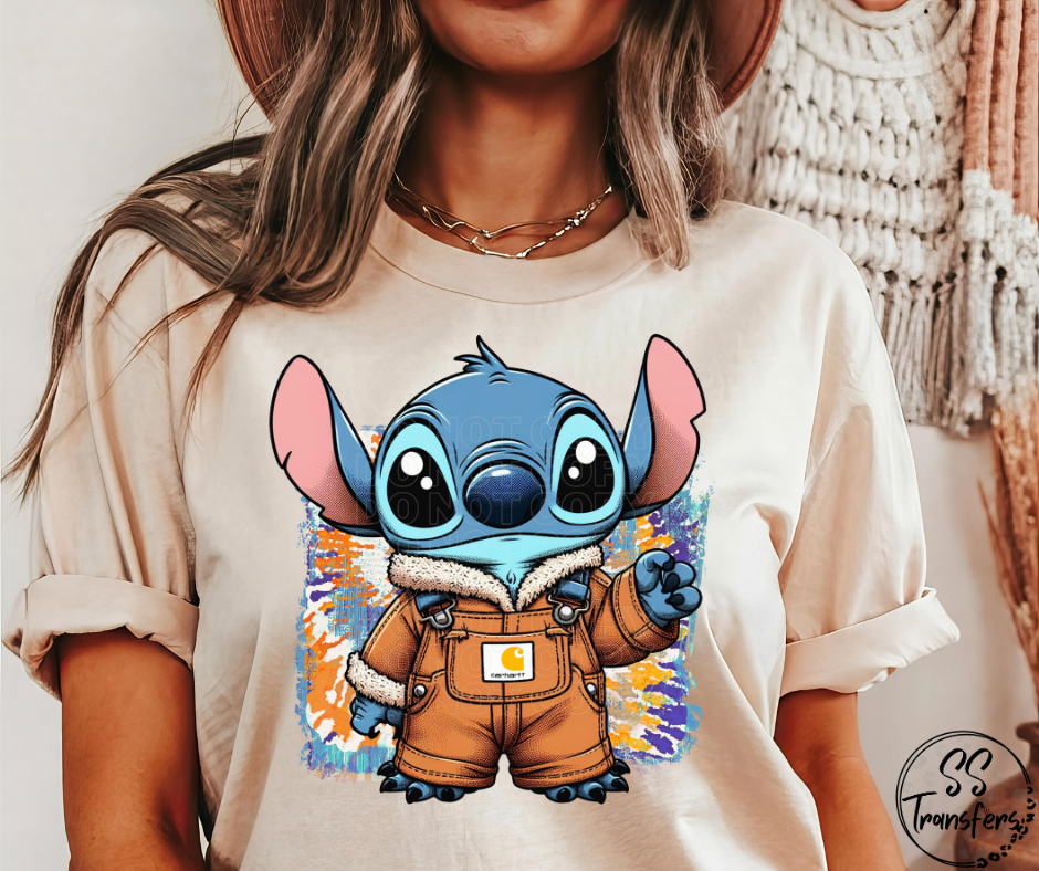Blue Guy Overalls DTF Transfer