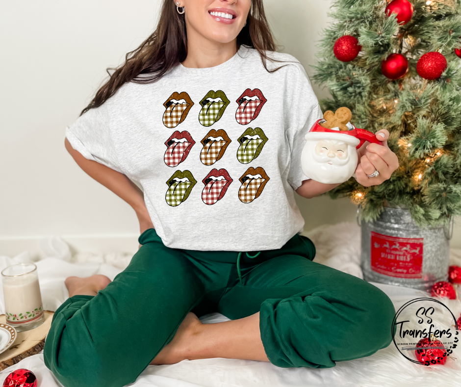 Checkered Mouth DTF Transfer