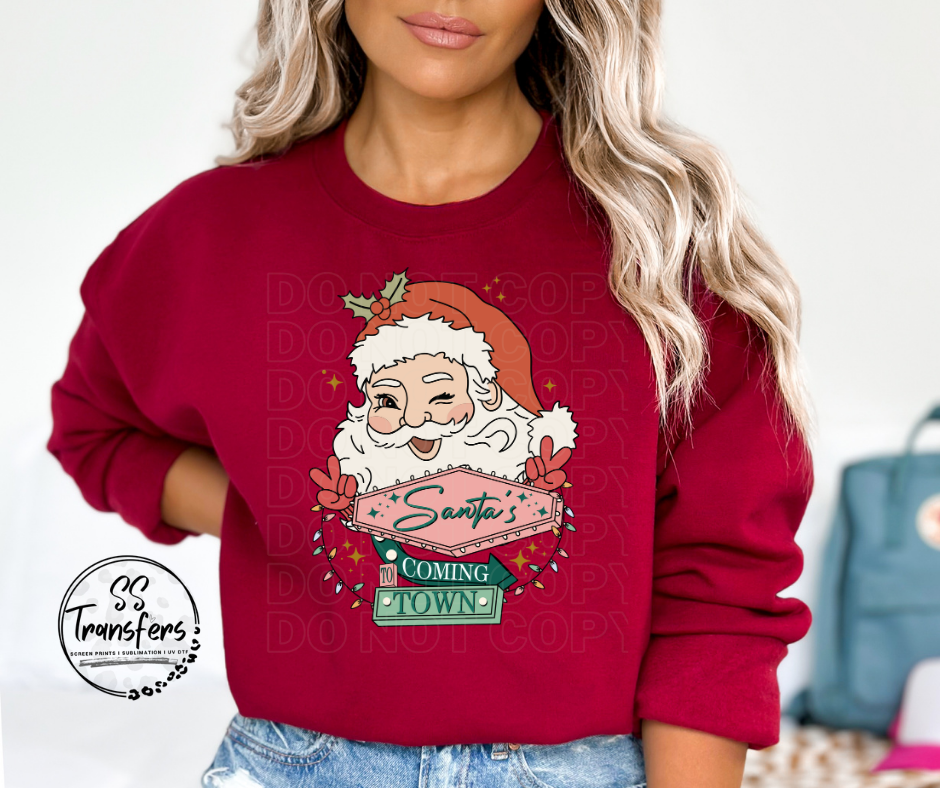Santa's Coming To Town DTF Transfer
