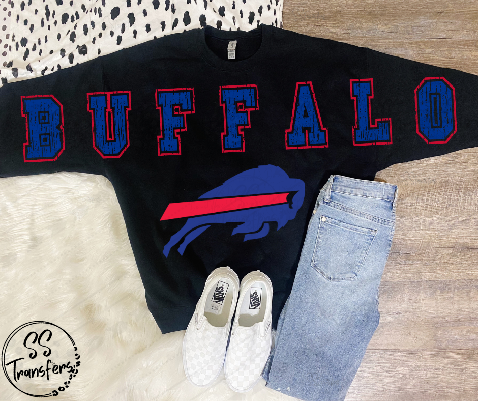 Buffalo Oversized Distressed Letters *SS Exclusive* (multiple options) DTF Transfer
