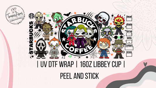 Halloween Figures Coffee Libbey UV Wrap