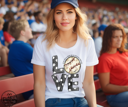 Love Baseball DTF Transfer