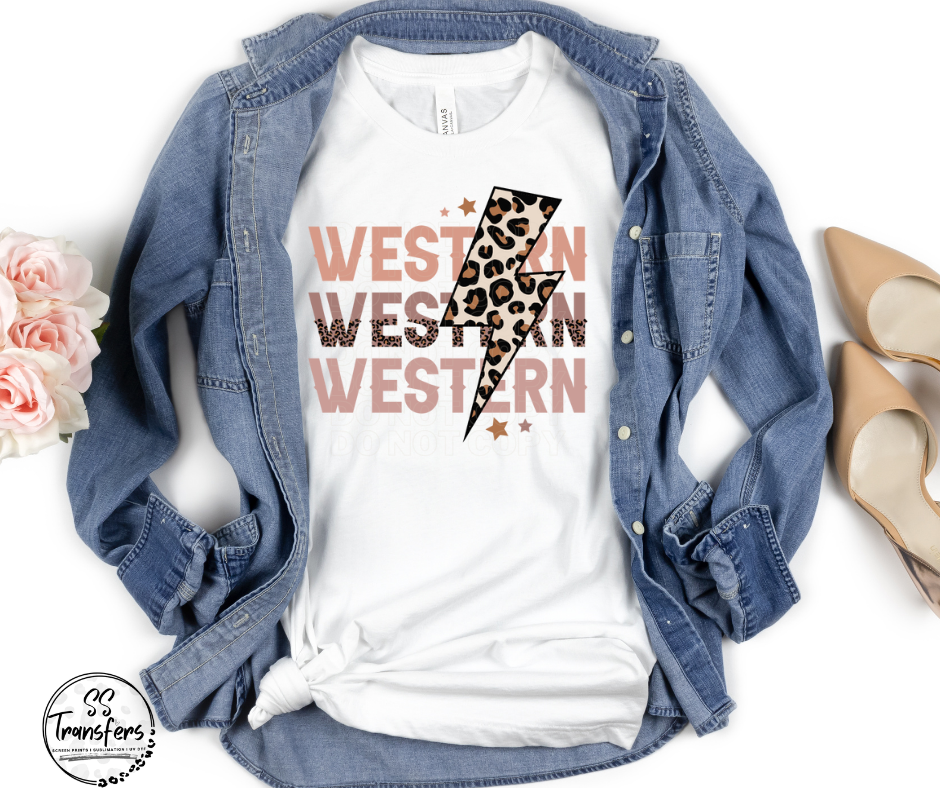 Leopard Western Stack DTF Transfer – SS Transfers