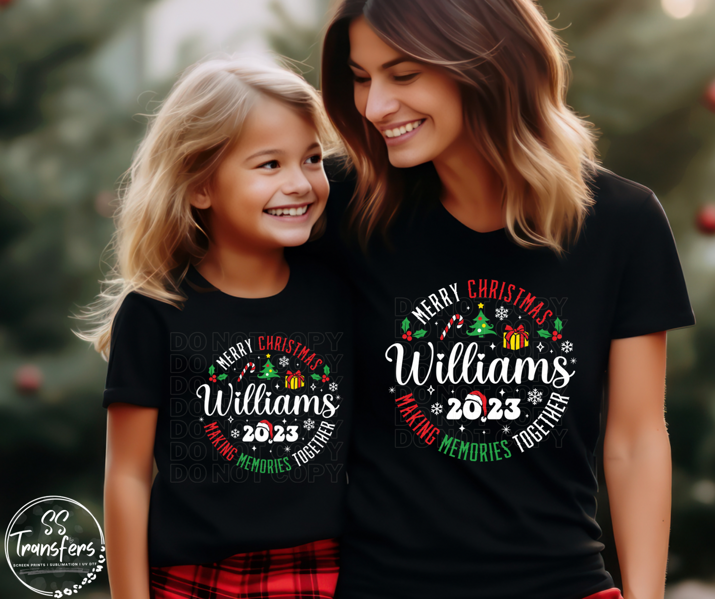 Family Christmas Custom Last Name 2023 DTF Transfer
