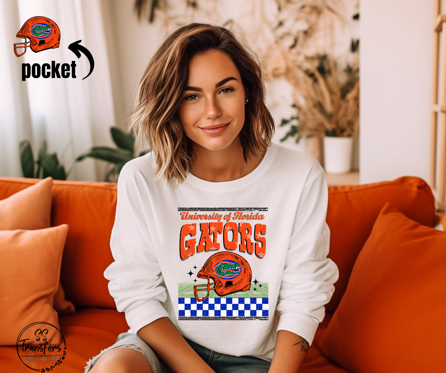 Checkered Gators (Pocket Included) DTF Transfer