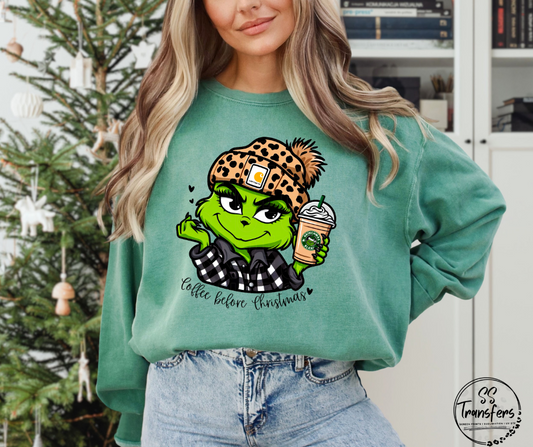 Coffee Before Christmas DTF Transfer