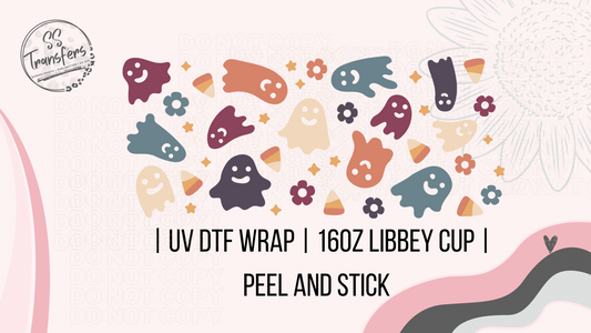 Happy Ghosts Libbey UV Wrap