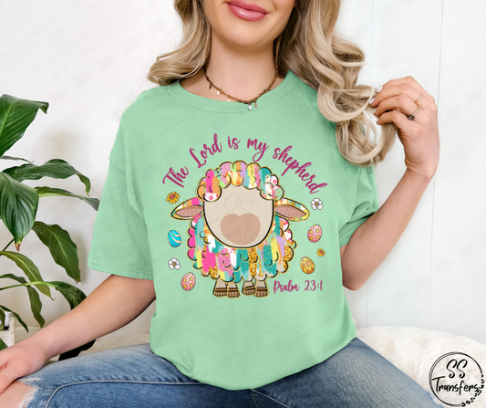 The Lord is my Shepherd Watercolor Sheep DTF Transfer