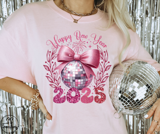 Happy New Year 2025 Disco Ball DTF Transfer