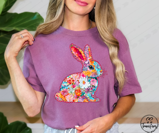 Floral Bunny DTF Transfer