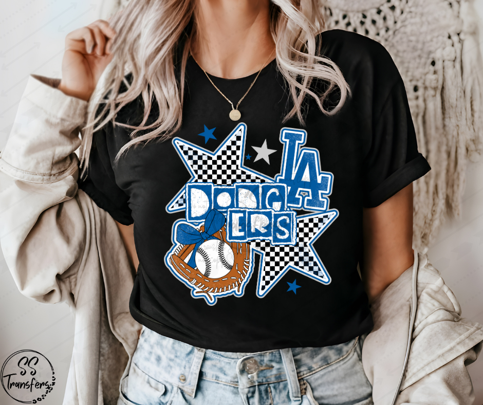 Pro BaseBall Checkered Stars (Multiple Choices) DTF Transfer