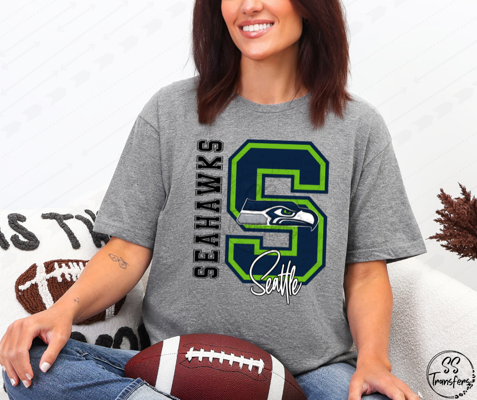 S Hawks Letter DTF Transfer