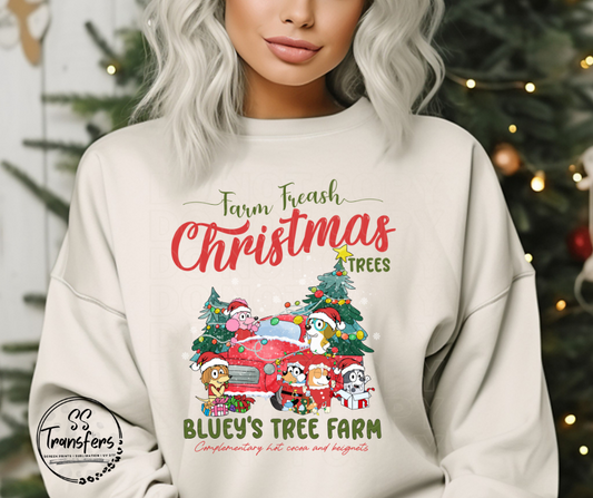 Farm Fresh Christmas Trees Dogs DTF Transfer