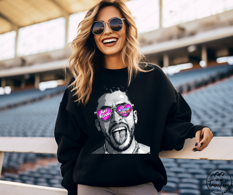 Bunny Glass Halftone DTF Transfer