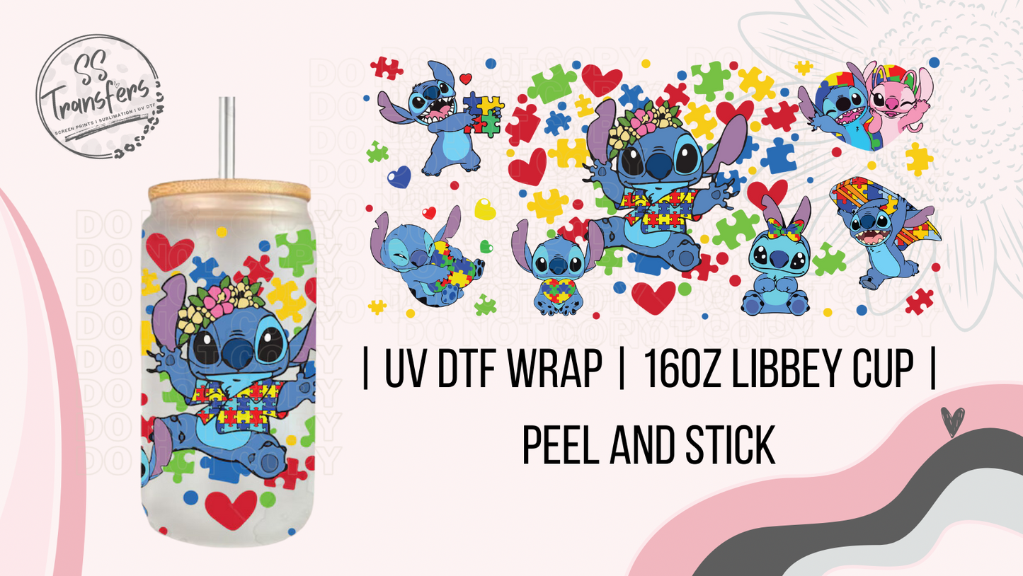 Puzzle Pieces Blue Guy Libbey UV Wrap