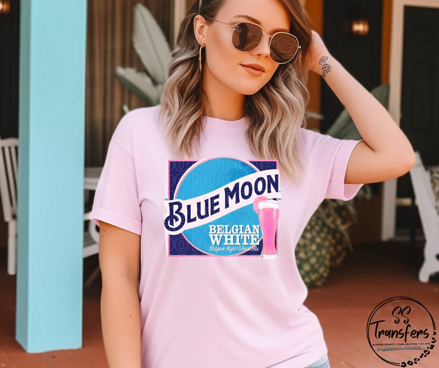 Pink B Moon DTF Transfer