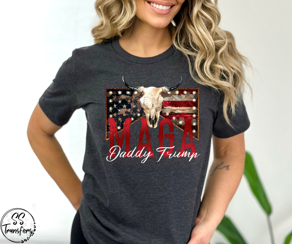 MAGA Daddy Longhorn DTF Transfer