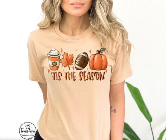 Tis' The Season Football Pumpkin DTF Transfer