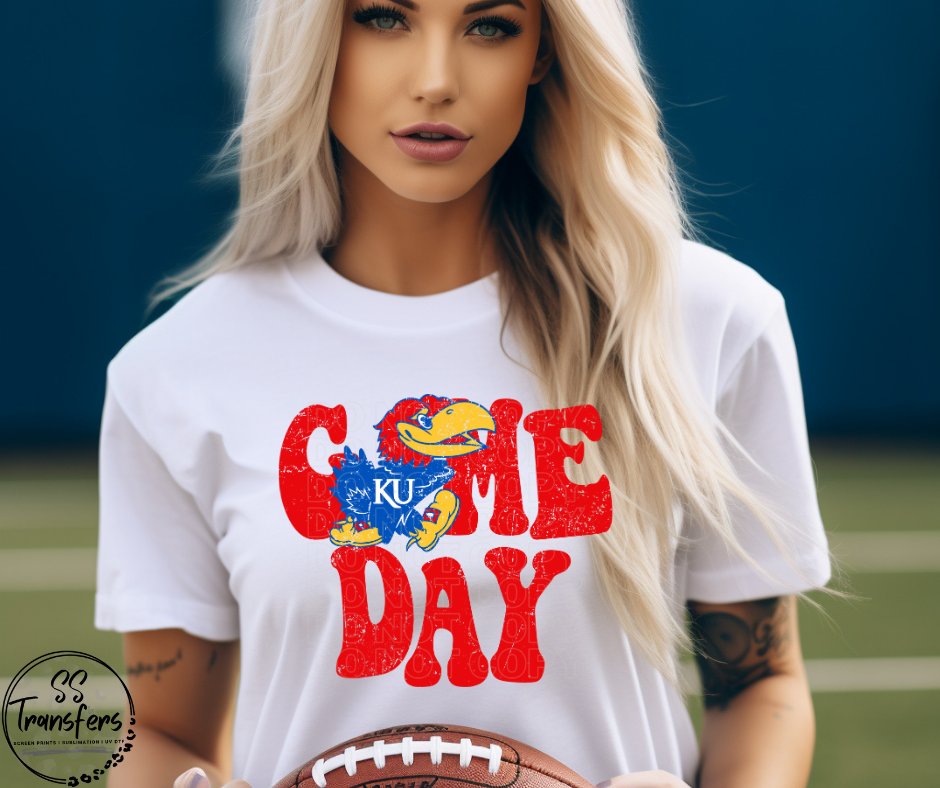 Vintage Game Day Uni of Kansas DTF Transfer