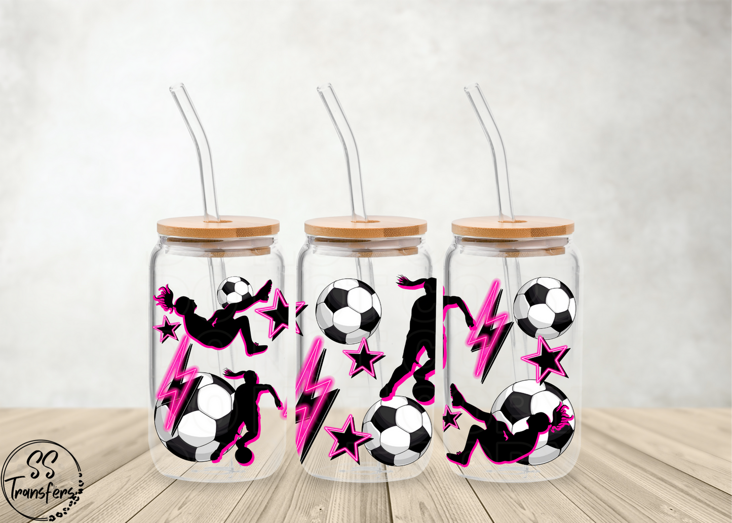 Soccer and Bolts (Pink or Blue) Libbey UV Wrap