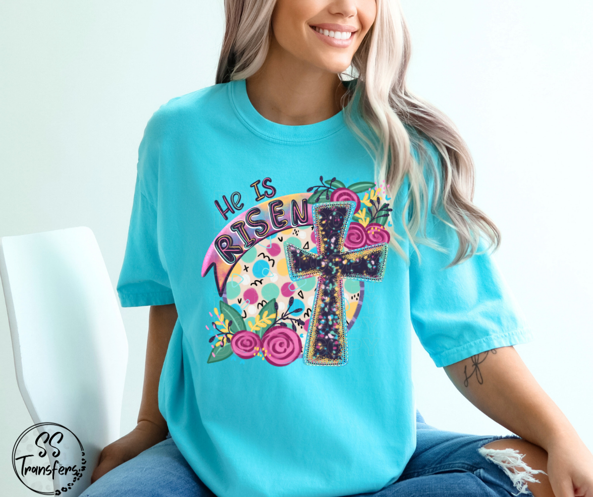 He is Risen Floral DTF Transfer
