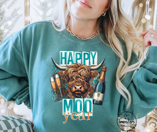 Happy Moo Year DTF Transfer