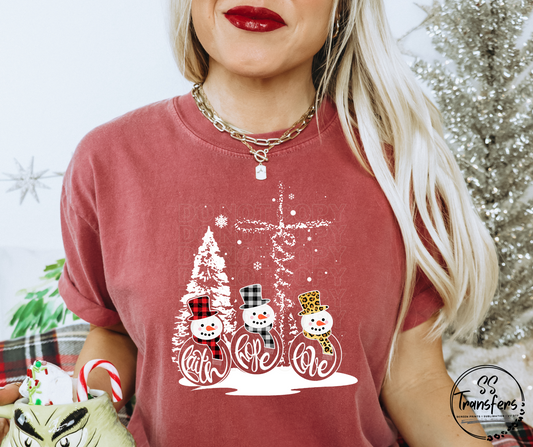 Faith Snowman DTF Transfer