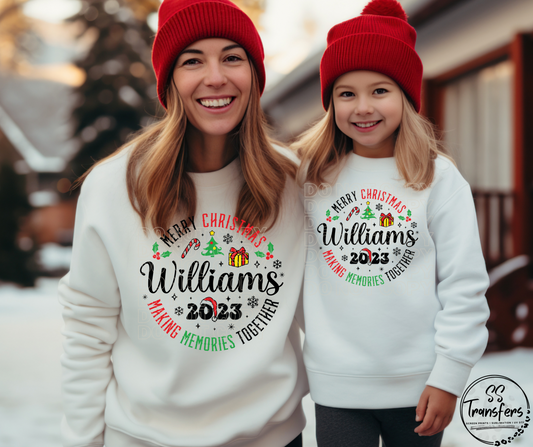 Family Christmas Custom Last Name 2023 DTF Transfer