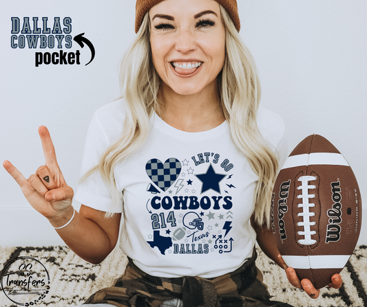 Let’s Go Dallas (pocket included) DTF Transfer