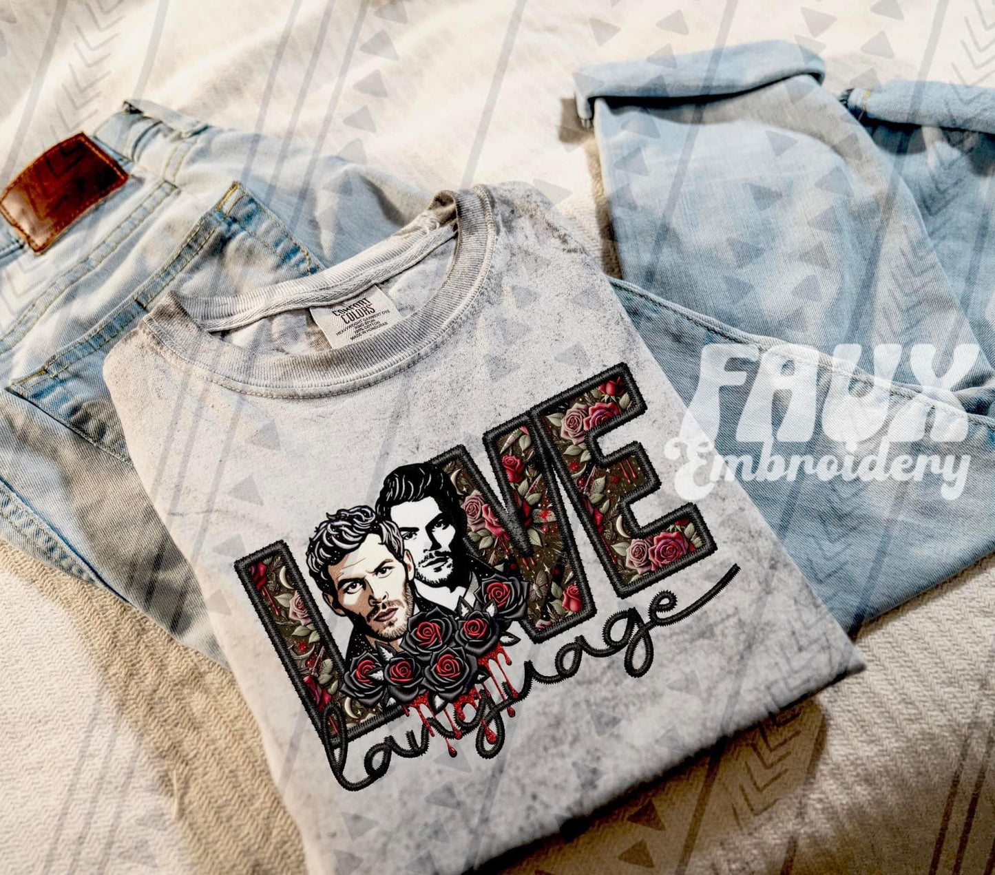 Love Language Faux Embroidered (Multiple Options) DTF Transfer