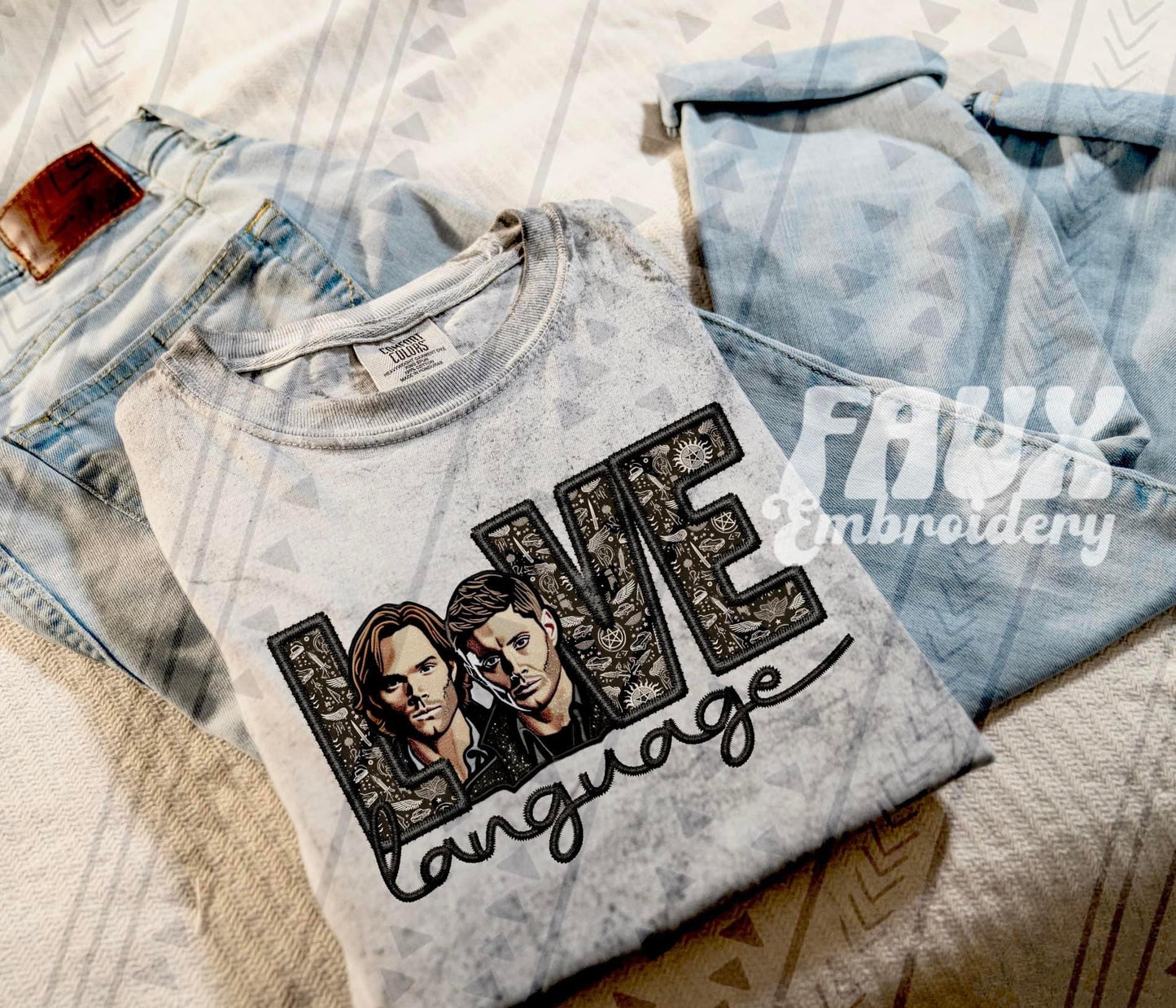 Love Language Faux Embroidered (Multiple Options) DTF Transfer