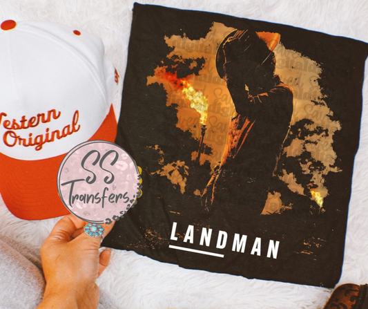 Land Man Color Halftone DTF Transfer