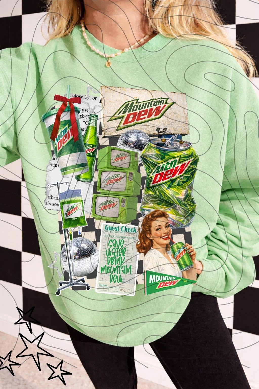 Mountain D Collage DTF Transfer