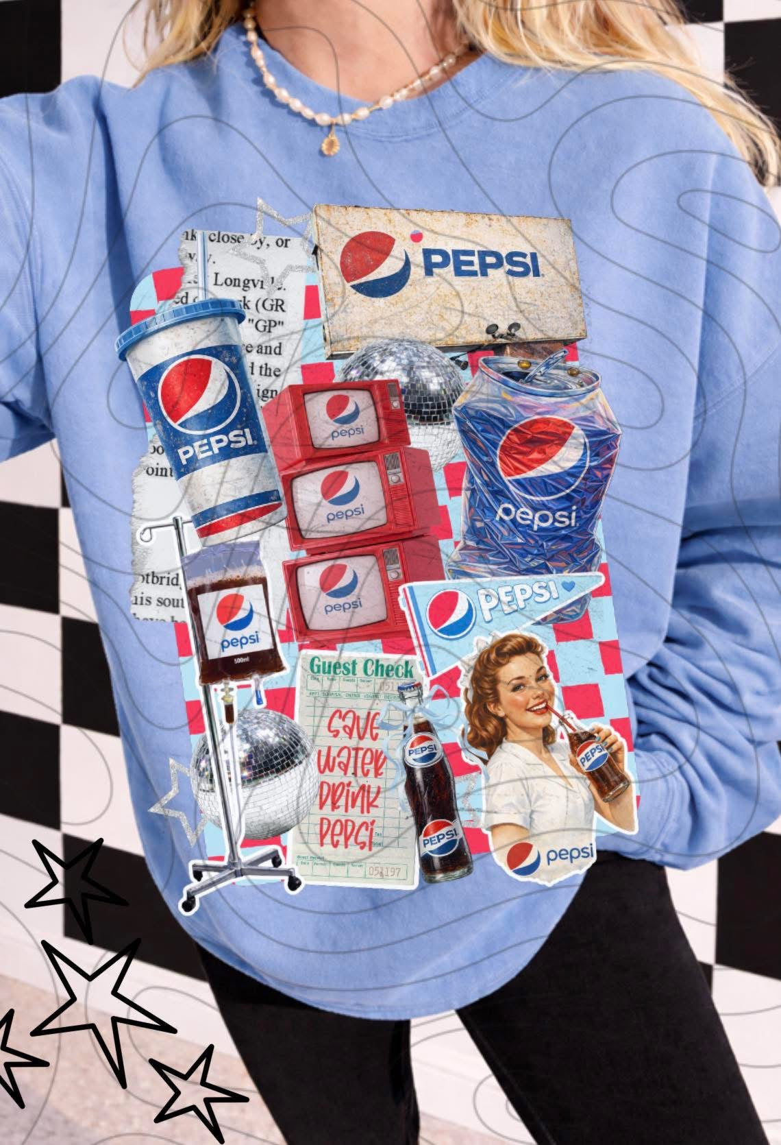 PepsII Collage DTF Transfer